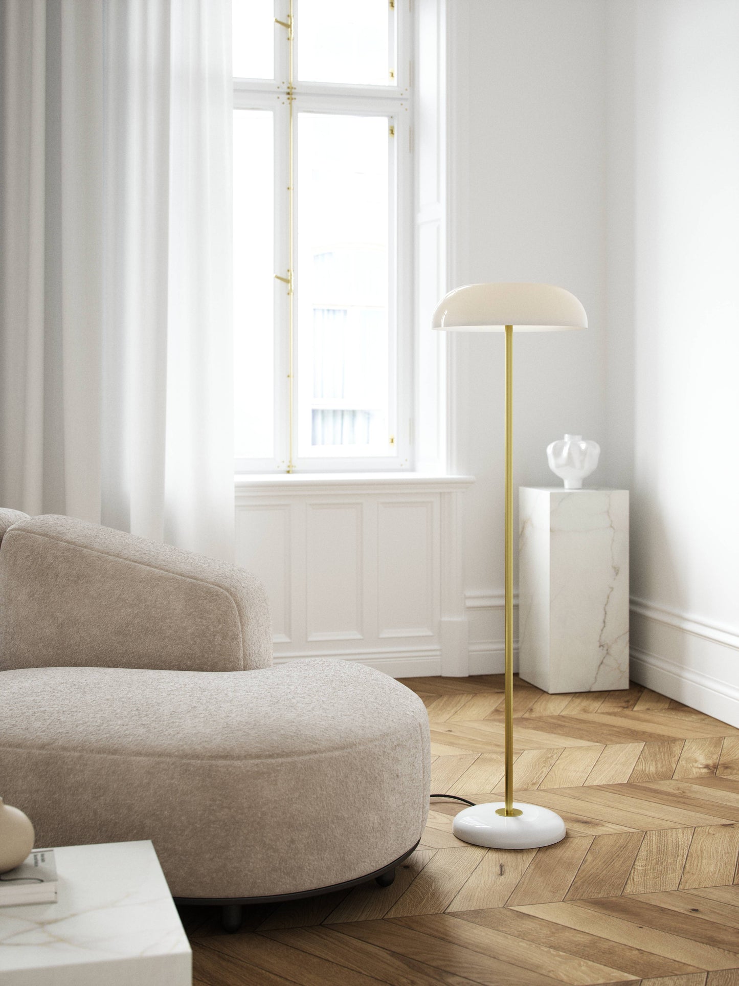Glossy Gulvlampe Hvid