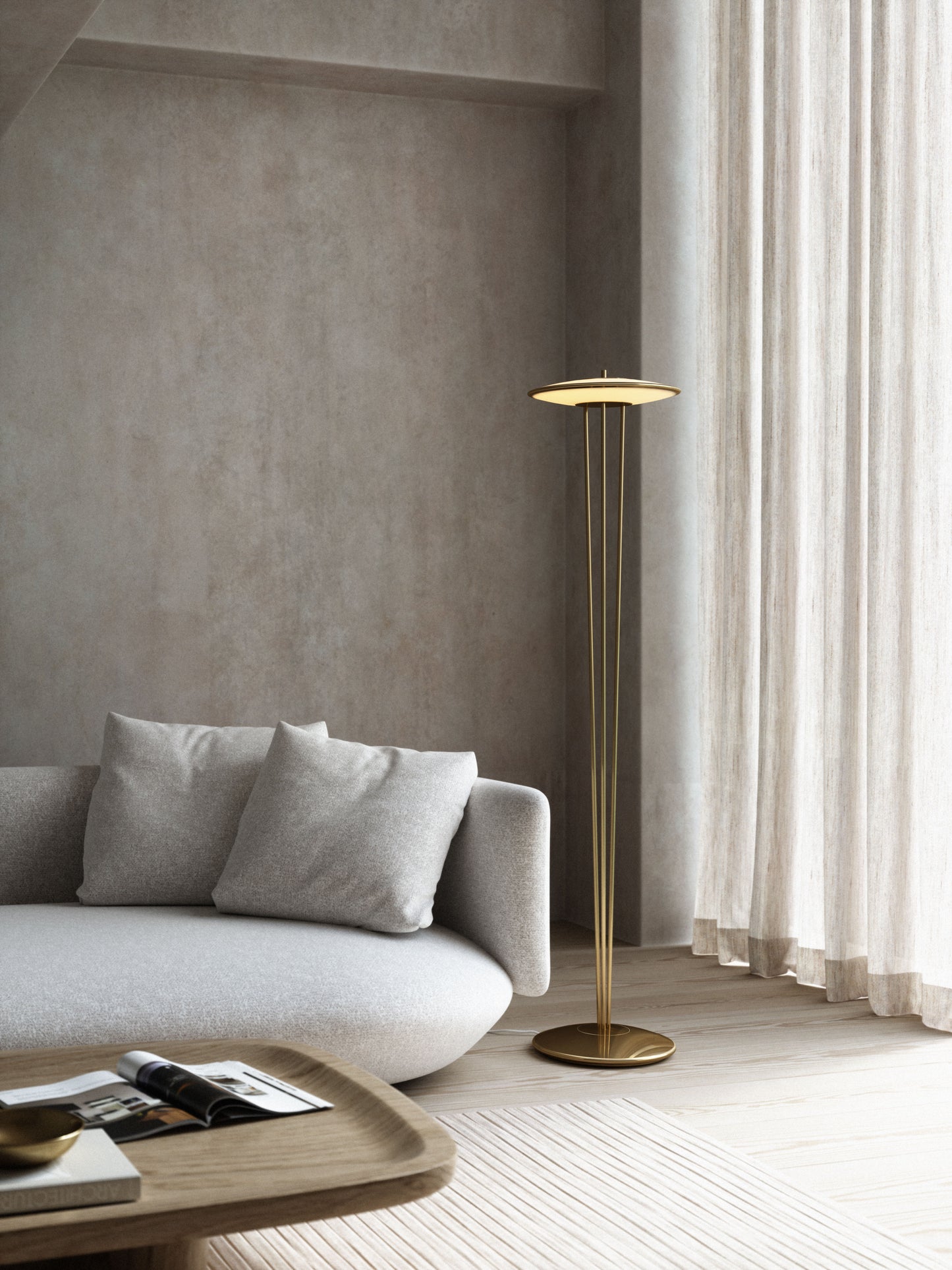 Blanche Gulvlampe Messing