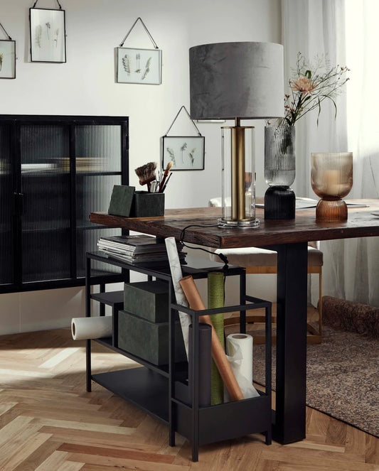 NORDAL SKOREOL I JERN MED GLASBORDPLADE