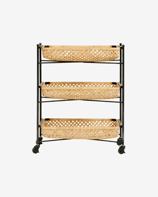 NORDAL RULLEBORD MED FLETKURVE I BAMBUS