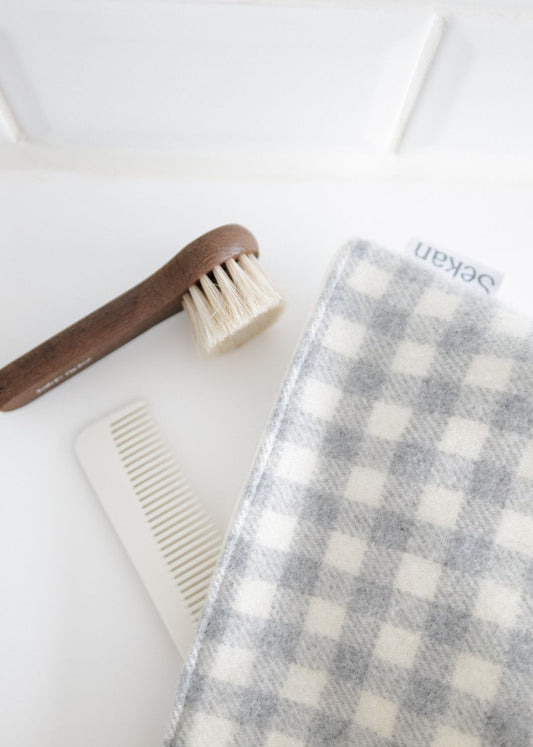 Sekan Studio Uld Toilettaske - Grå/Hvid Tern