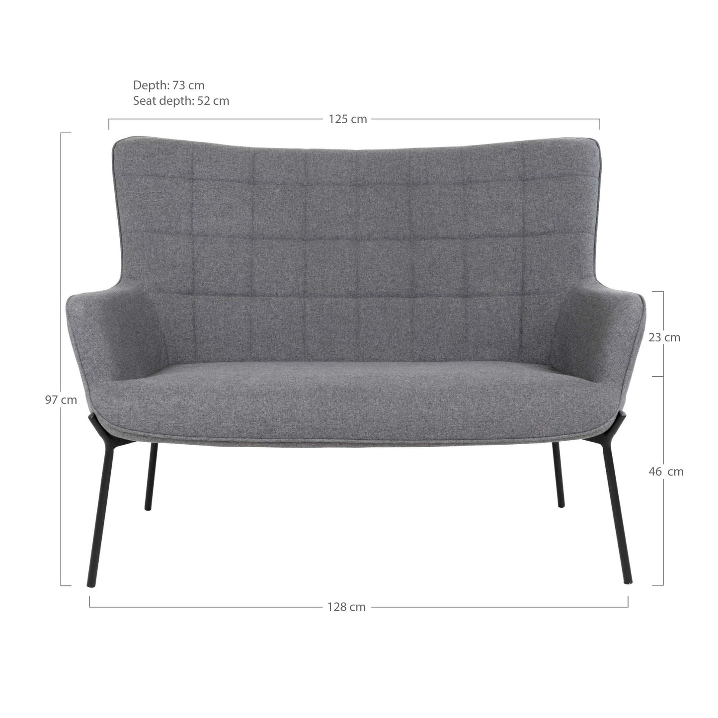 HOUSE NORDIC GLASGOW SOFA GRÅ