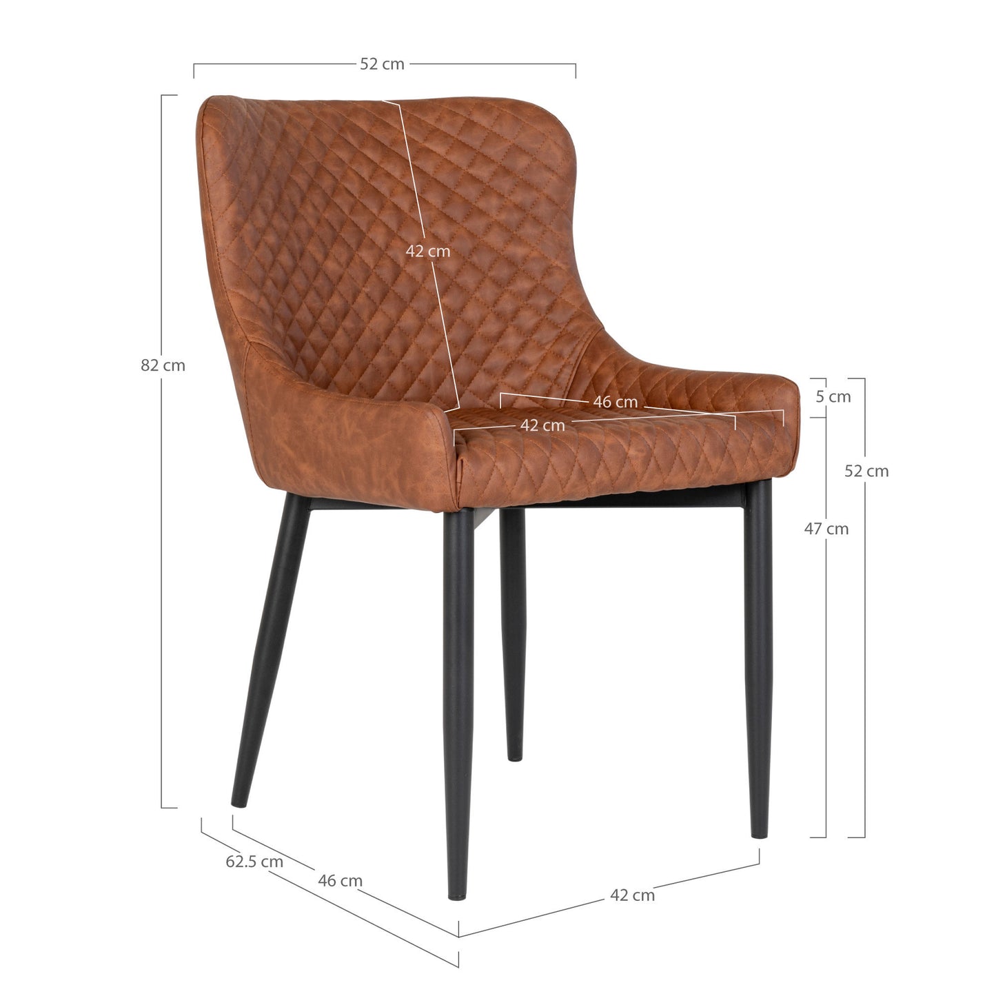 HOUSE NORDIC BOSTON SPISEBORDSSTOL VINTAGE BRUN PU