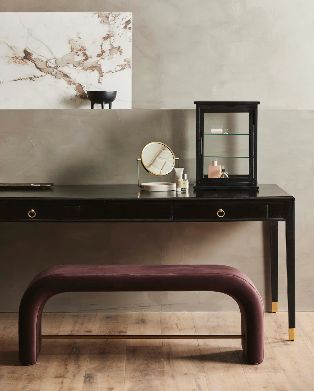 NORDAL DOURO BÆNK I VELOUR BURGUNDY