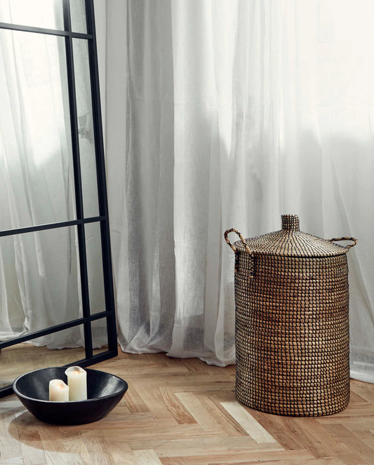 NORDAL LAUDY VASKETØJSKURVE I SØGRÆS MED LÅG