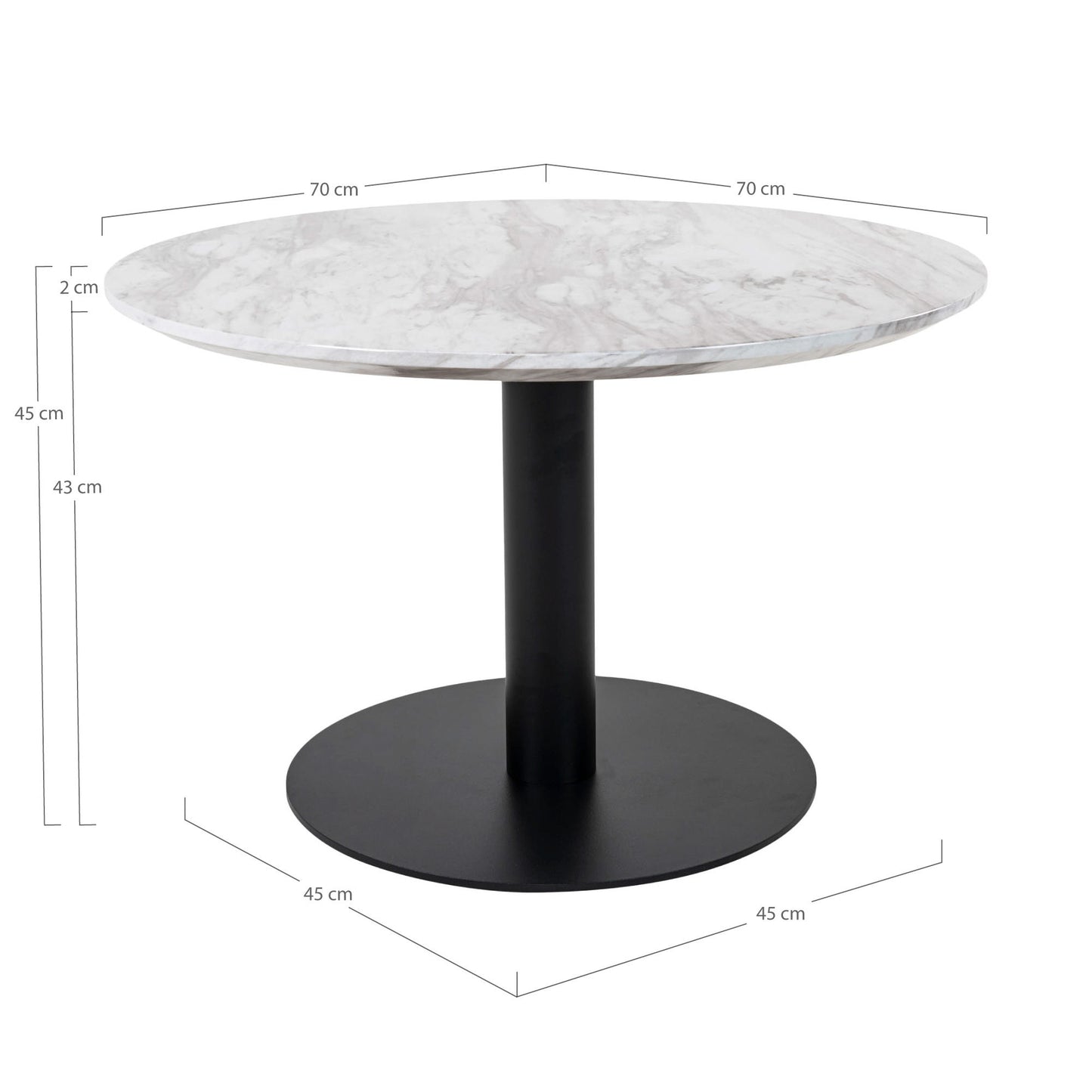 HOUSE NORDIC BOLZANO SOFABORD Ø70 SORT