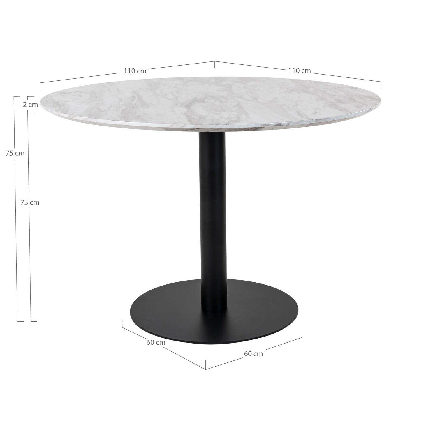 HOUSE NORDIC BOLZANO SPISEBORD Ø110 SORT