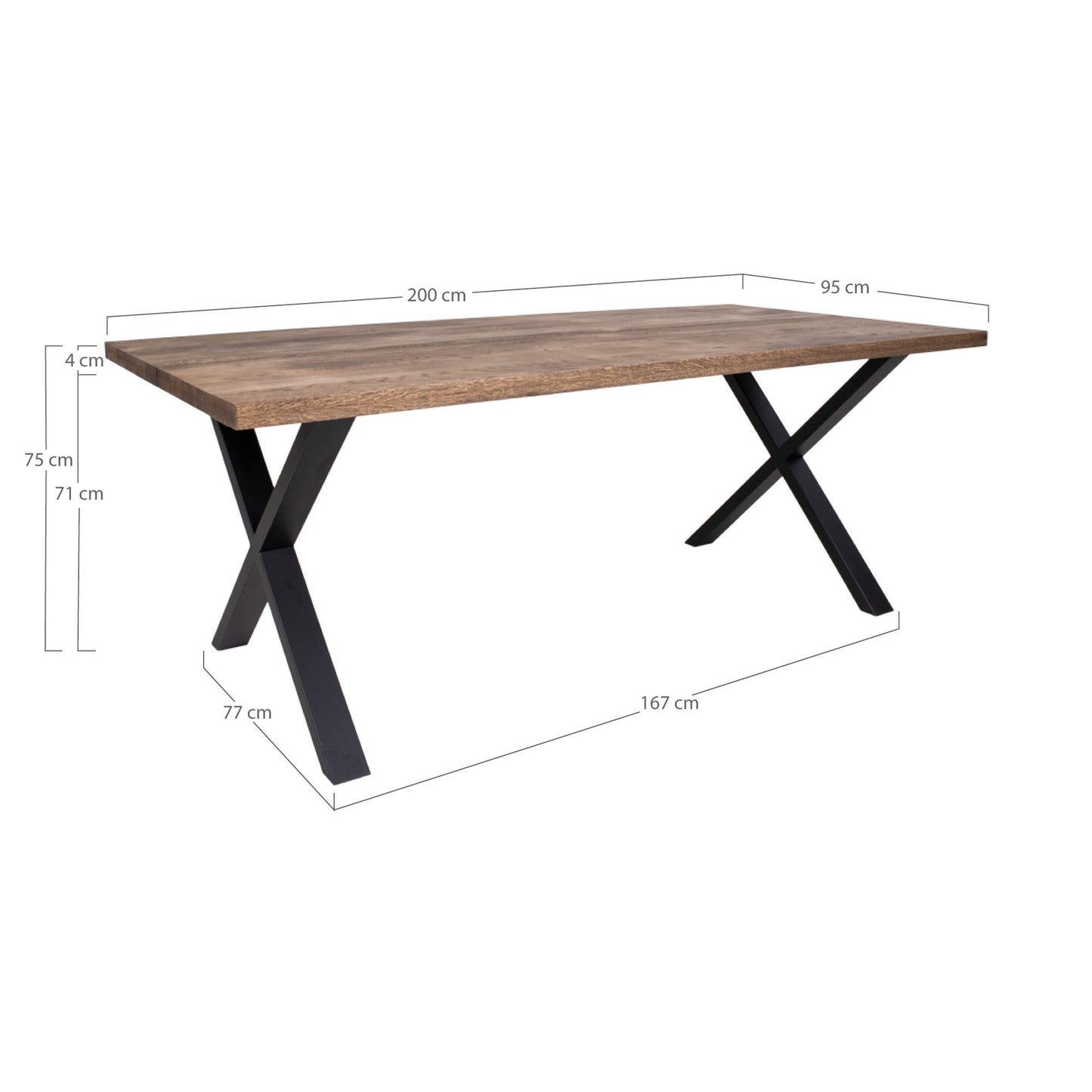 HOUSE NORDIC MONTPELLIER SPISEBORD SMOKED 200 CM