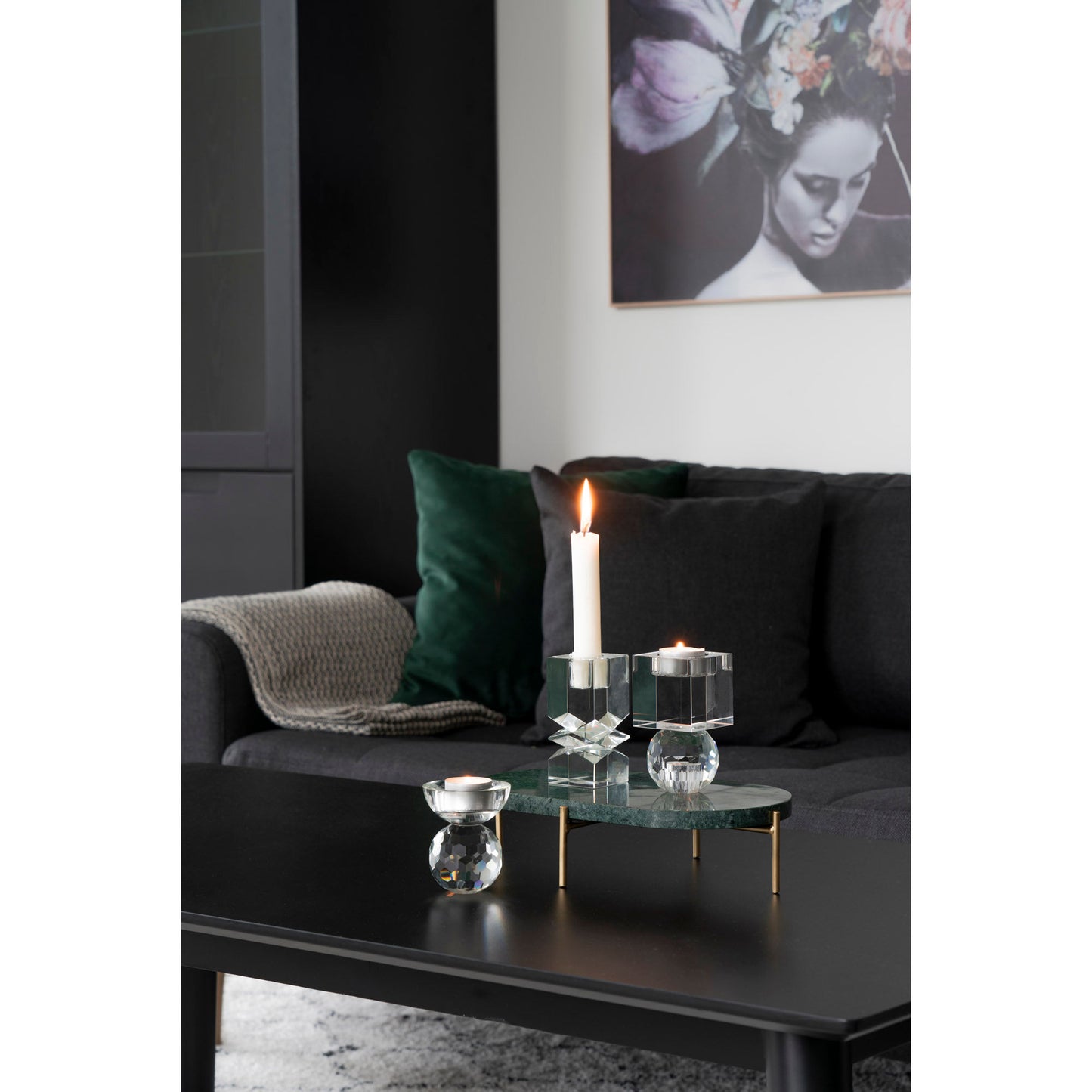 HOUSE NORDIC LIDO PUDE MØRKEGRØN VELOUR