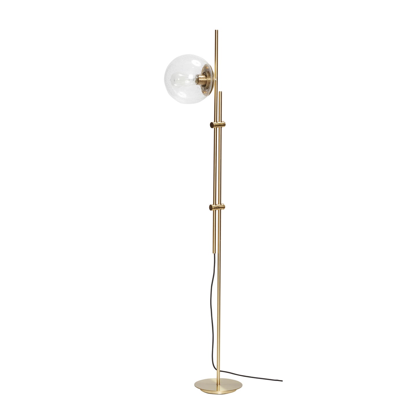 Hübsch Bubble Gulvlampe Klar/Messingfarve