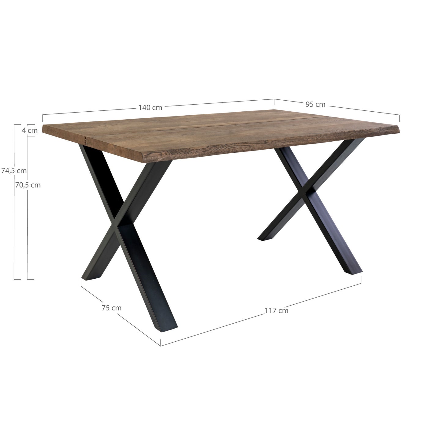 HOUSE NORDIC TOULON SMOKED SPISEBORD 140 CM